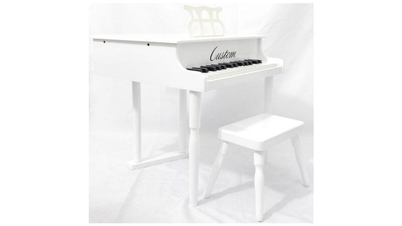 Piano de Madeira Acústico Infantil com 30 Teclas Custom Branco