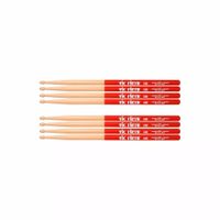 Kit De 4 Pares Baqueta Vic Firth 5B Vic Grip Ponta Madeira