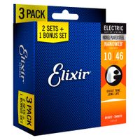 Encordoamento Para Guitarra Elixir 010 Light Pack Leve 3 Pague 2 (10218)