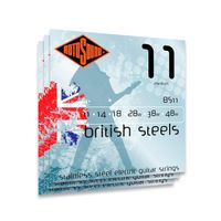Kit Com 3 Encordoamento Para Guitarra Rotosound Bs11 British Steel Medium 011