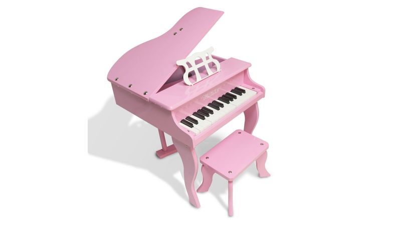 Mini Teclado Pianinho Infantil Sons Brinquedos Bebê Musical Cor Rosa