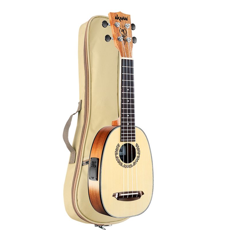 UKULELE-AKAHAI-SOPRANO-AKPS-21E-ELETROACUSTICO-PINEAPPLE-COM-BAG