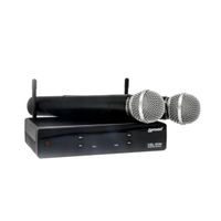 Microfone Sem Fio Lexsen Xsl-502 Uhf Premium 2 Canais Frequencia Fixa Duplo Bastão