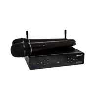 Microfone Lexsen Xsl-502 Pll Sem Fio Uhf Multifrequência Com Dois Bastões