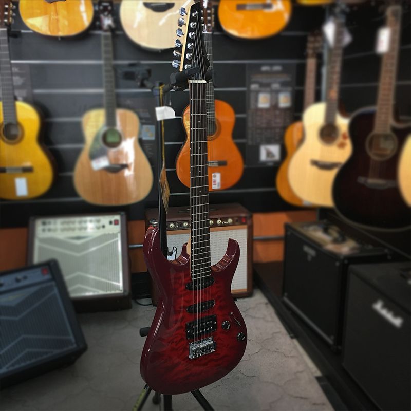 GUITARRA-GOLDEN-SUPERSTRAT-HSS-RED-USADO