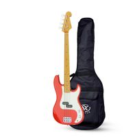 Baixo Sx Spb57+ 4 Cordas Vermelho Com Bag