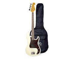 Baixo Sx Spb62+ 4 Cordas Branco Vintage Com Bag Bb400