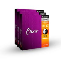 Kit Com 3 Jogos Elixir 10 Extra Light Nanoweb 80/20 3210 Para Violão
