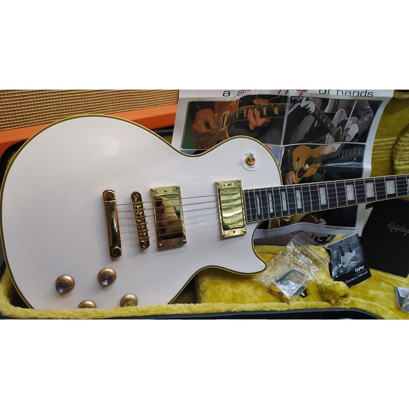 GUITARRA-EPIPHONE-MATT-HEA-SNOFALL-LES-PAUL-CUSTOM-COM-CASE-SHOW-ROOM-4