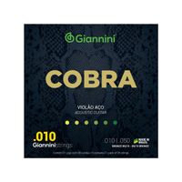 Encordoamento Para Violão Giannini Cobra Bronze 85/15 Geefle .010 .050