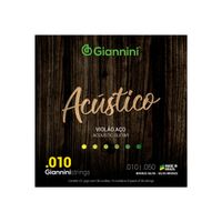 Encordoamento Para Violão Aço 6 Cordas Giannini Acústico Bronze 65/35 Geswam .010 .050
