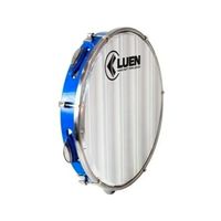 Pandeiro 10 Luen Pele Holografica Prata 3D Abs Plat Inox Azul