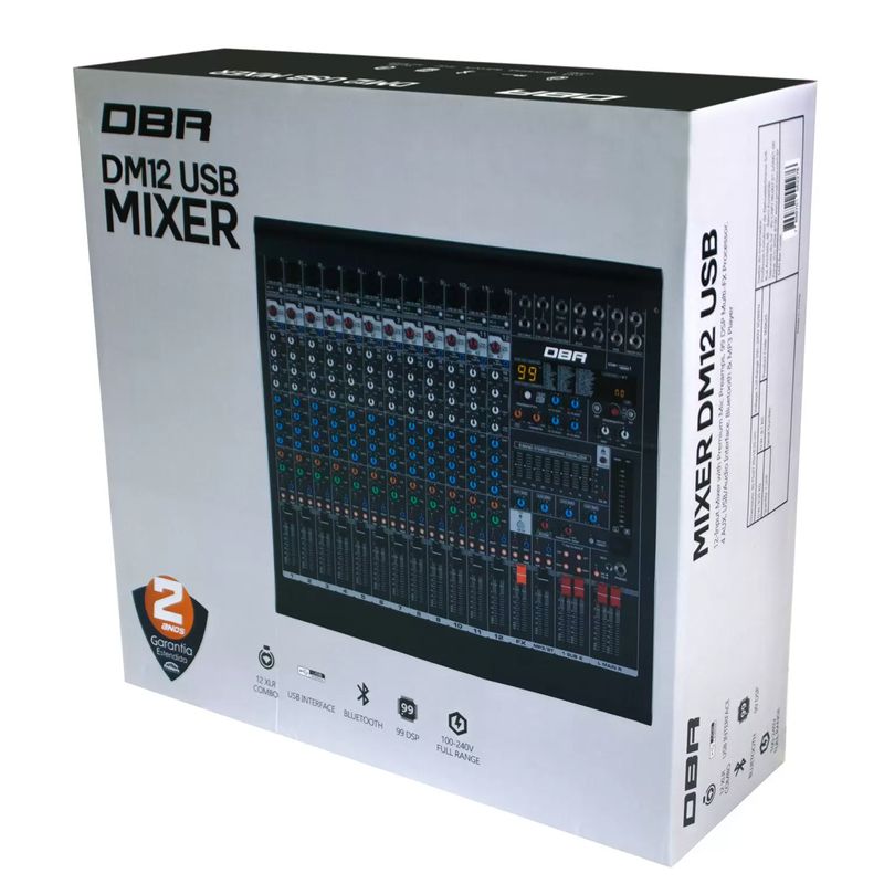 MESA-DE-SOM-DBR-DM12-USB-12-CANAIS-COM-EFEITO-BIVOLT