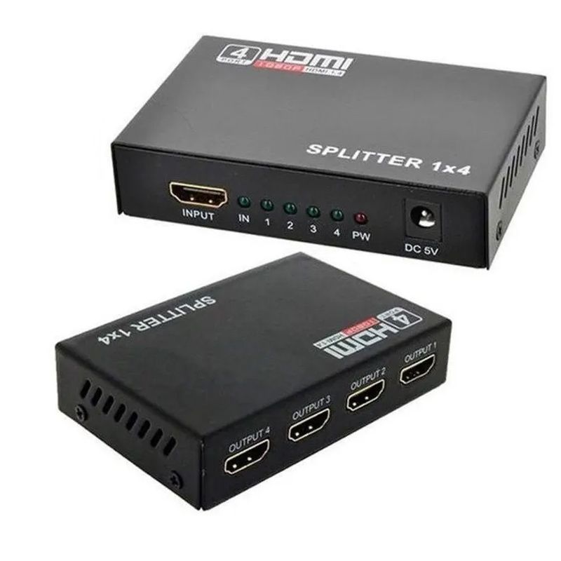 SPLITTER-DISTRIBUIDOR-CABO-HDMI-1X4-DIVISOR-FULL-HD-1.4-3D