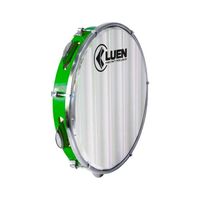 Pandeiro 10 Luen  Pele Holografica Prata 3D Abs Plat Inox Verde