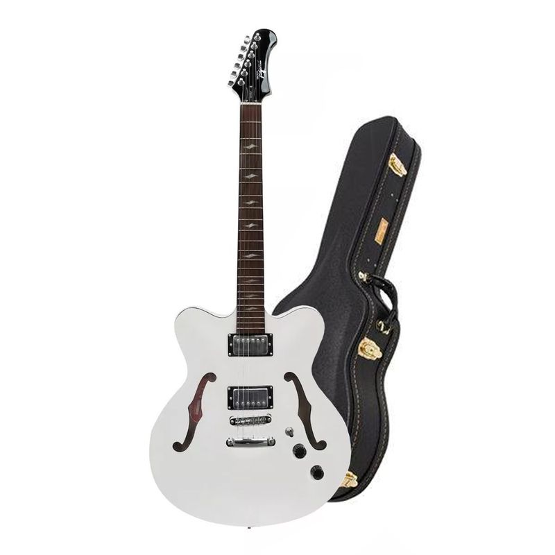 GUITARRA-TAGIMA-SEATTLE-PW-PEARL-WHITE-SEMI-ACUSTICA-COM-CASE