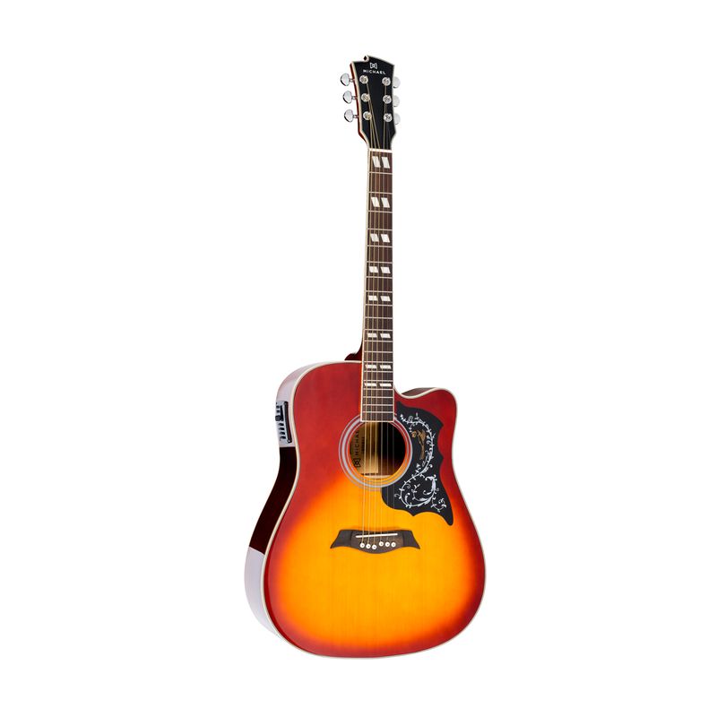 MICHAEL-VM925DTC-VS-GALAXY-VINTAGE-SUNBURST-FOLK-CUTWAY