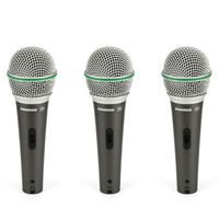 Kit De Microfone Com Fio Samson Q63P 3 Pack Dinâmico