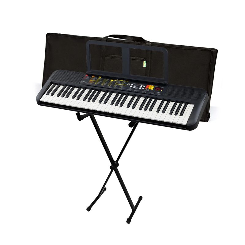 KIT-TECLADO-YAMAHA-PSR-F52-61-TECLAS-COM-ESTANTE-E-BAG