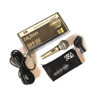 Microfone Leson Sm58 P4 Champagne Com Fio De 5M
