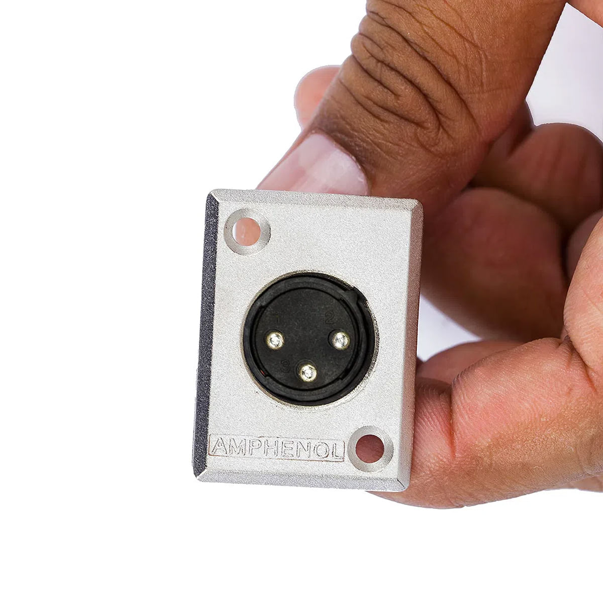 Conector Amphenol XLR Macho Painel AC3MMP Metal