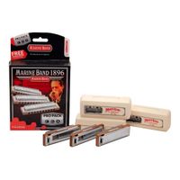 Kit Gaita Hohner Marine Band 1896/20 Com 3 Harmonicas C G A