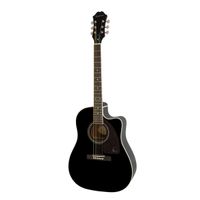 Violão Epiphone Aj220 Sce Elétrico Aço Black