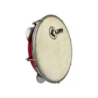 Pandeiro Luen 10 Pele Cabra Abs Vermelho 6 Afinações Plat 40067