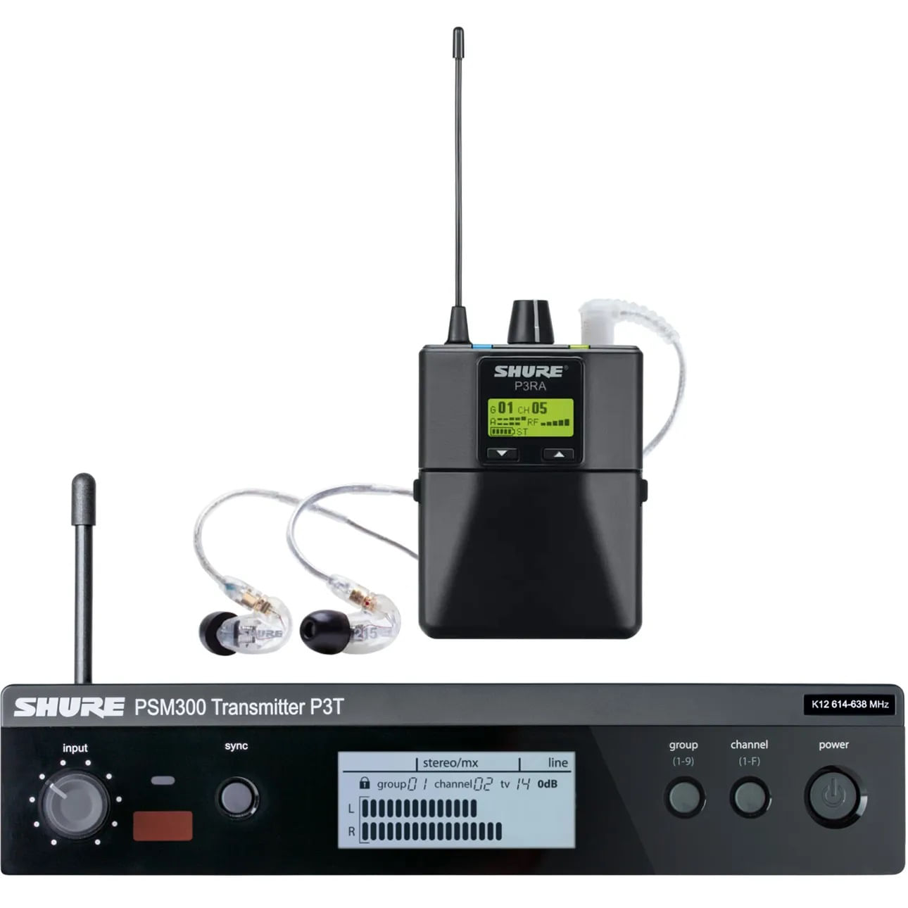 Sistema De Monitoramento Shure Psm 300 K12 Com Fone Se215 Cl Sem Fio