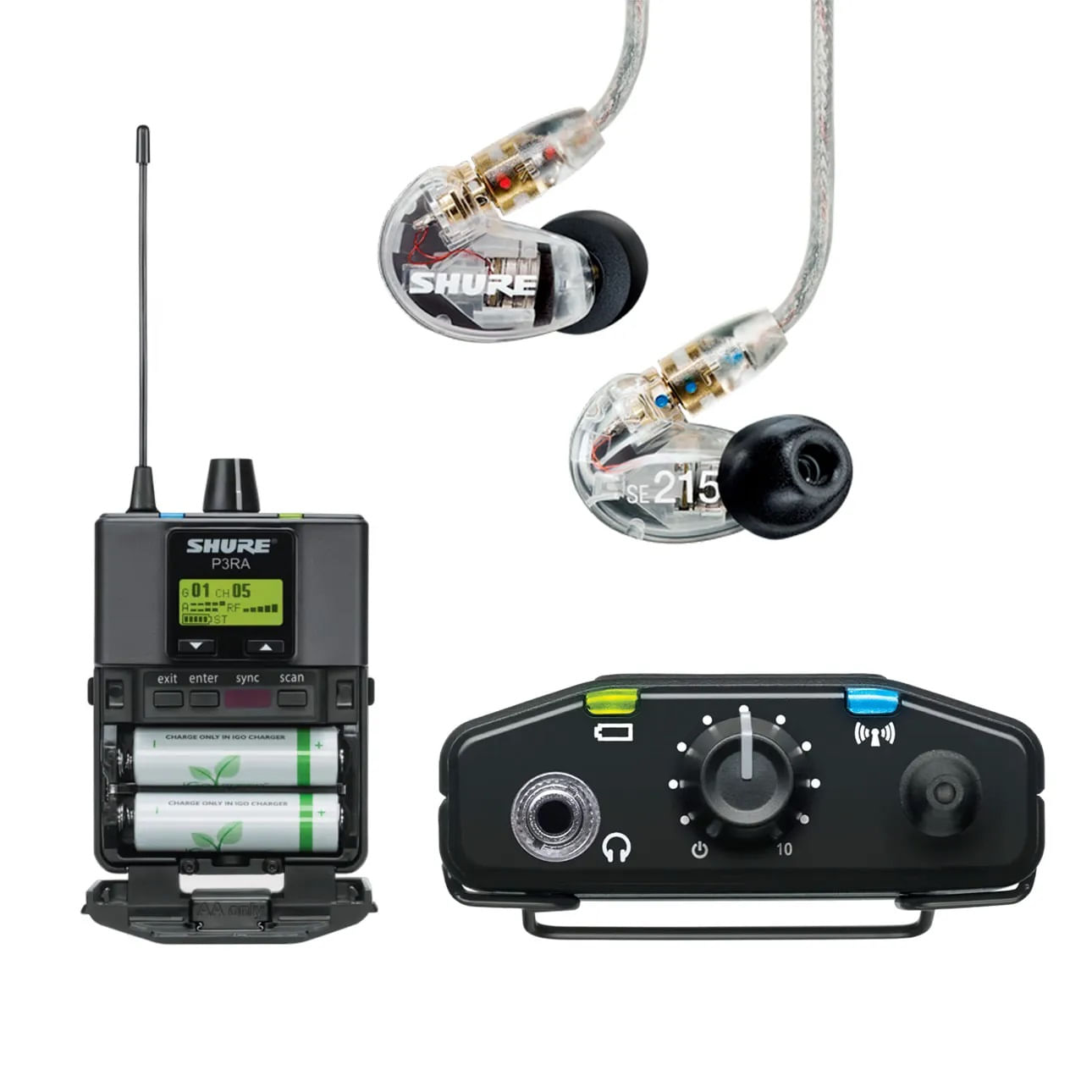 Sistema De Monitoramento Shure Psm 300 K12 Com Fone Se215 Cl Sem Fio