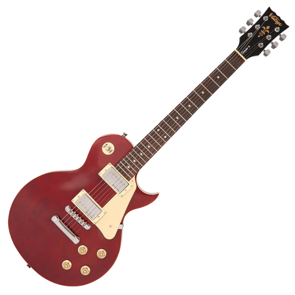 GUITARRA VINTAGE V10 LES PAUL COASTER SERIES WR WINE RED