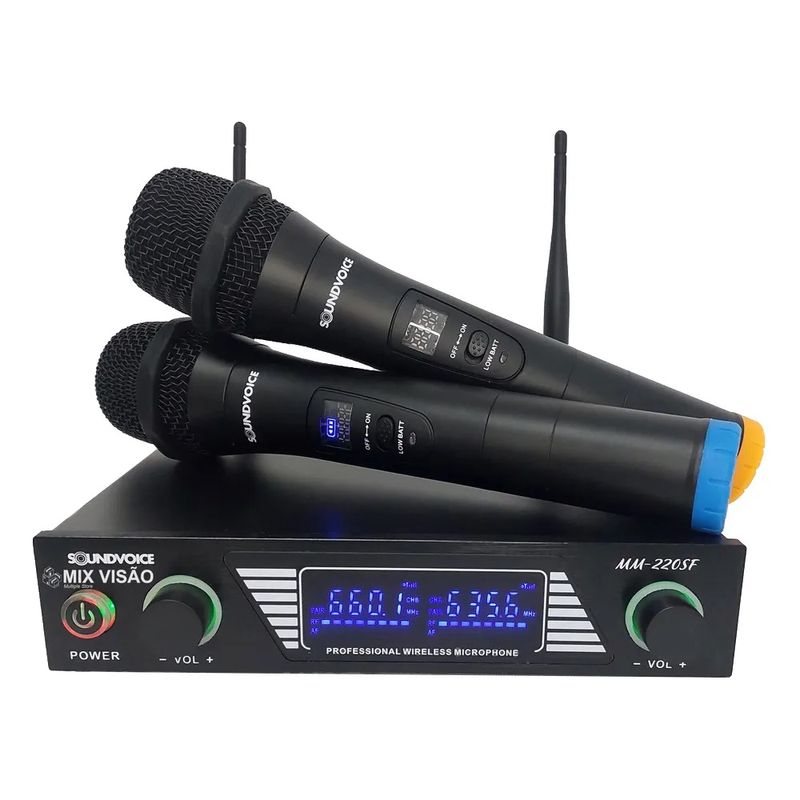 Microfone-Sem-Fio-Soundvoice-MM220SF-Duplo-de-Mao-UHF-