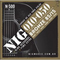 Encordoamento NIG N500 Aço Bronze 010 050-6 Cordas Violão