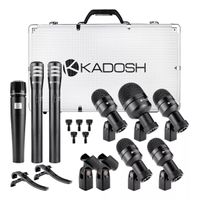 Kit Microfones Kadosh K-8 Slim 8 Peças P/ Bateria c/ Maleta