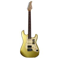 Guitarra Inteligente Mooer GTRS-S800 GO Golden com Pedal GWF4 BK
