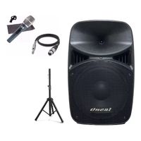Caixa Oneal Opb 915bt 180w Rms + Tripé + Mic K98 + Cabo