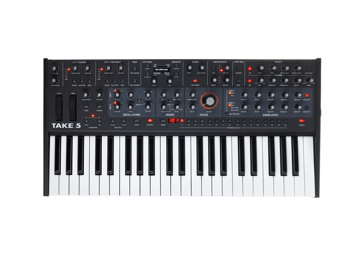 SEQUENTIAL TAKE 5 ハードケース付き Sequentialから5ボイス・アナログ・ポリフォニックシンセサイザー