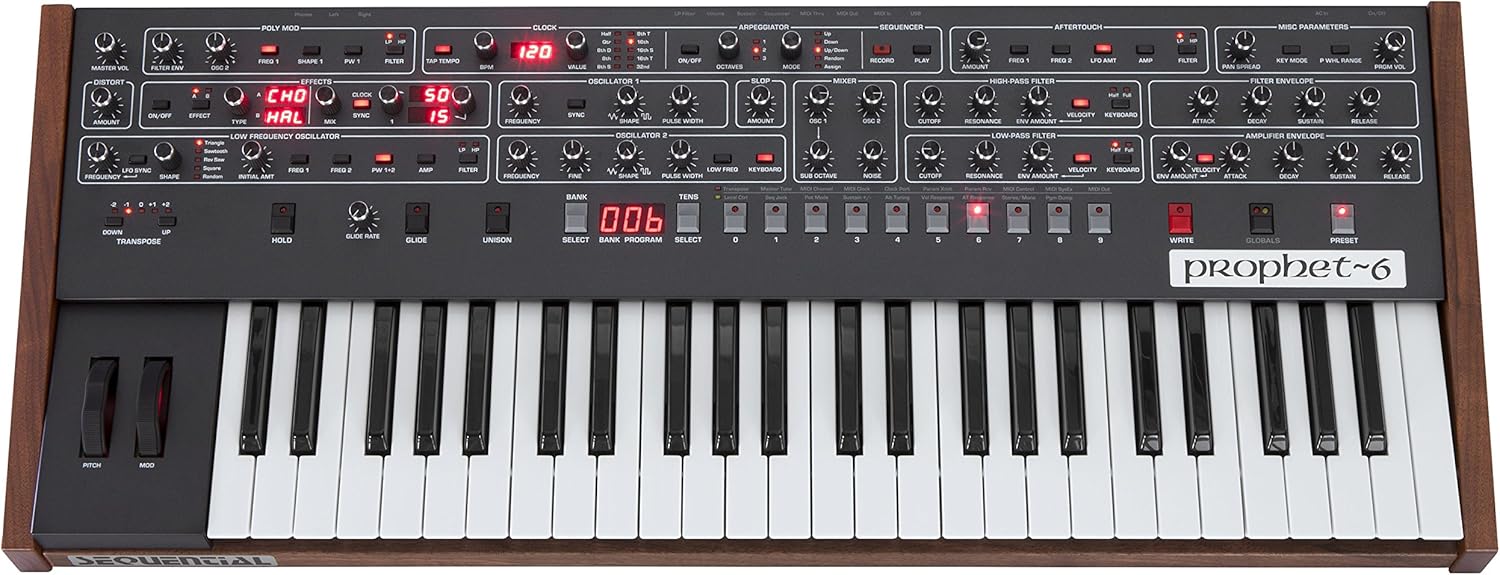 Sequential Prophet-6 美品 Teclado Sintetizador Sequential Prophet 6 com 49 Teclas