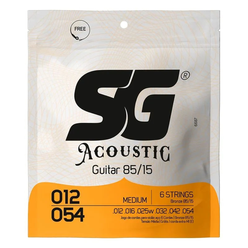 Encordoamento Violão SG Aço Bronze 85/15 012 (6687)