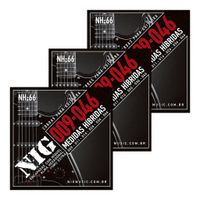 Kit 3 Encordoamentos Guitarra Nig .09/046 NH-66 Hibrida