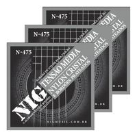 Kit 3 Encordoamentos Violão NIG N-475 Nylon Tensão Média