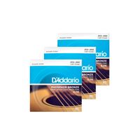 Kit 3 UND Encordoamento Violão D'addario EJ16 .012 Aço Phosphor Bronze