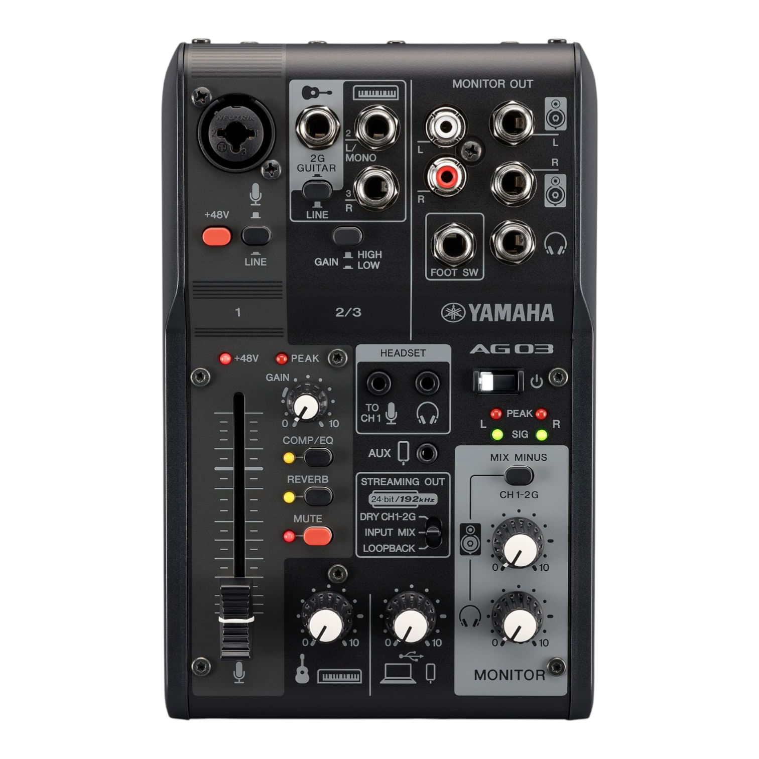 DJ機材 YAMAHAAG03mk2 Interface Yamaha AG03MK2 B Live Streaming Pack Black
