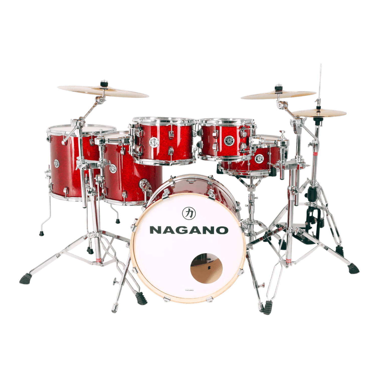 Bateria Nagano Work Series Full Red Sparkle 22 / 14 com Ferragem