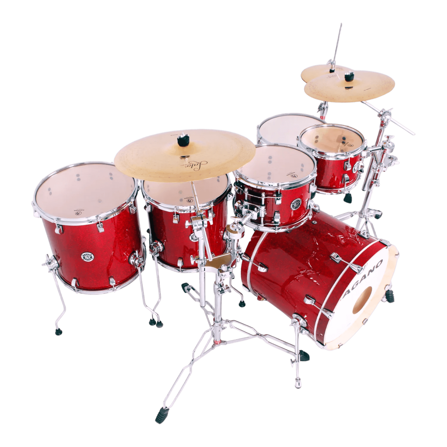 Bateria Nagano Work Series Full Red Sparkle 22 / 14 com Ferragem