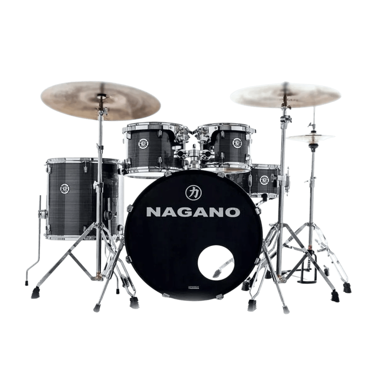 Bateria Nagano Garage Rock 22 / 14 Graphite Stripe Com Ferragem E Banco